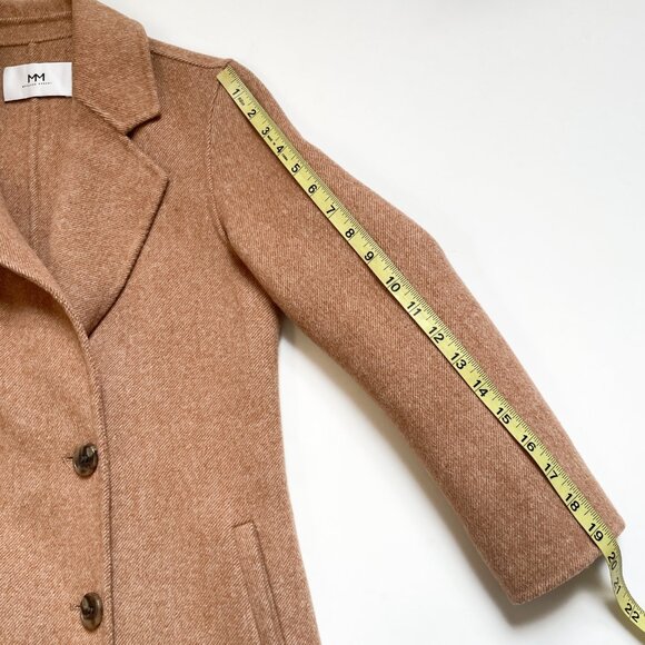 Meilleur Moment Double Breasted Wool Coat Coffee Tan Size XS - Picture 10 of 11